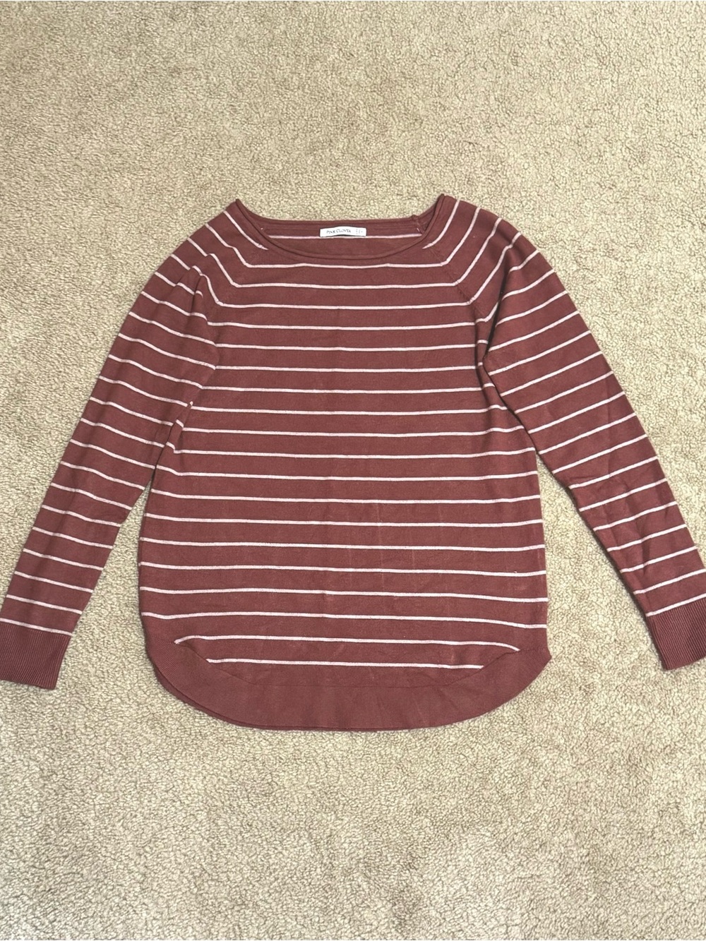 Pink Clover Striped Rust Long Sleeve Sweater Women’s SIZE S